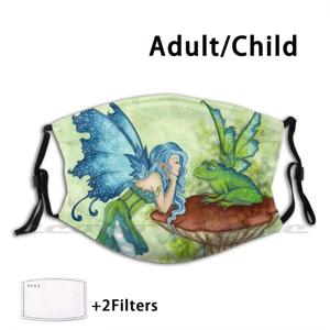 개구리 가십 세척 가능한 트렌드 맞춤형 Pm2.5 필터 마스크, 요정 판타지 페어리 테일 개구리 버섯 에이미 브라운