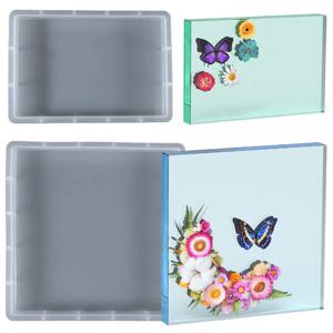 DIY 크리스탈 실리콘 금형 직사각형 사각형 사진 프레임 테이블 장식 장식 실리콘 금형 수지 쥬얼리 만들기위한