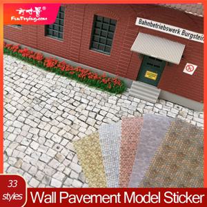 5pcs 시뮬레이션 벽 바닥 스티커 모델 포장 도로 레이아웃 1:64 규모 모래 테이블 DIY 스티커 접착 모델 재료