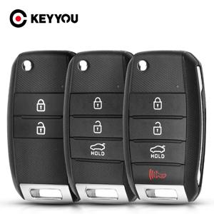 KEYYOU 2/3/4BT Kia Carens Ceed Rio Sportage Optima Sorento Cerato Soul Forte Seltos Fob 하우징 용 원격 자동차 키 쉘 뒤집기