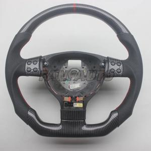 VW 폭스바겐 골프 5 Jetta Mk5 GTI R32 EOS Passat B6 Bora 용 맞춤형 교체 실제 탄소 섬유 스티어링 휠