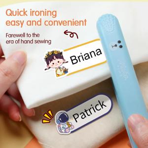 옷에 대한 이름 스티커 방수 사용자 정의 Kawaii 스티커 어린이를위한 맞춤형 빨 라벨 천 다림질 붙여 넣기 태그