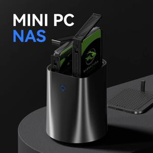 NAS 미니 PC Intel N150 Ryzen 7 5825U DDR4 M.2 NVMe SSD 2.5G 이더넷 WiFi6 2x 2.5/3.5인치 HDD RAID 지원 FreeNas Windows 10/11