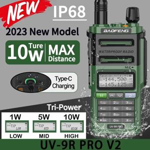 Baofeng UV-9R Pro V2 방수 IP68 워키 토키 Type-C 충전기 VHF UHF Ham Radio 50KM 장거리 업그레이드 UV-9R Plus