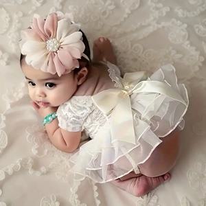 꽃 투투 & 보우 스커트 세트, 신생아 사진 촬영 의상, 아기 소녀 머리 장식 사진 의상