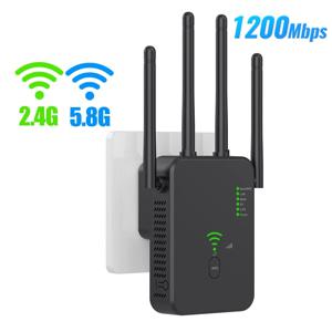 무선 5G WiFi 리피터 1200Mbps 라우터 Wifi 부스터 듀얼 밴드 장거리 익스텐더 5Ghz Wi-Fi 신호 증폭기 리피터