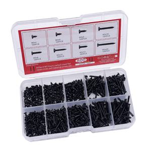 M2 검정색 플랫 헤드 크로스 탄소강 셀프 태핑 나사 800개, 주택 개조, DIY 엔지니어링, 전자 제품에 적합