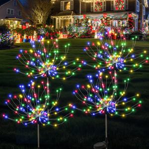 홈피쉬 60LED 태양광 불꽃 정원등 야외 방수 8가지 조명 모드 리모컨 장식등