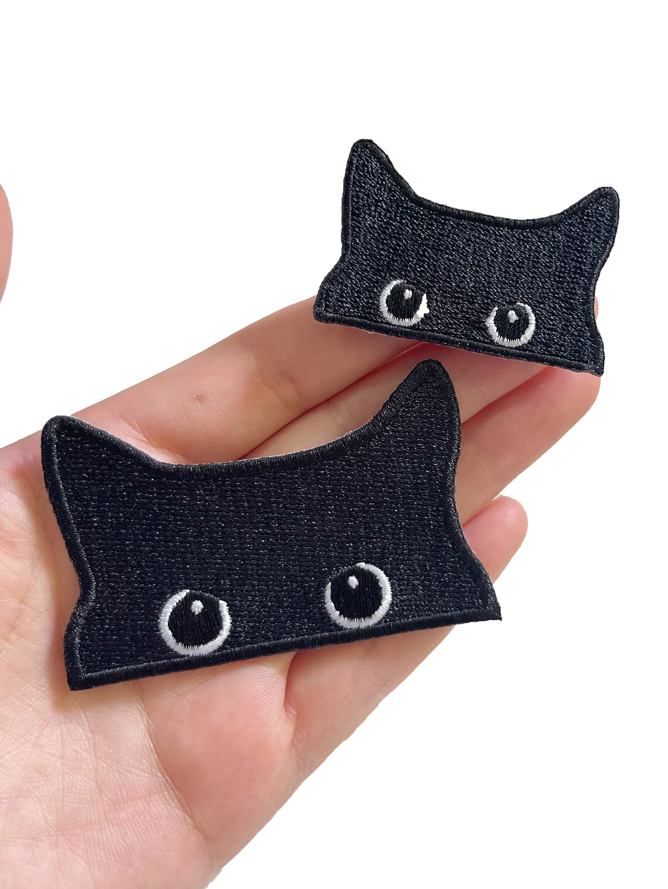 2 개/몫 수 놓은 검은 고양이 디자인 패치 의류 청바지 자 켓 장식에 대 한 패치에 귀여운 철