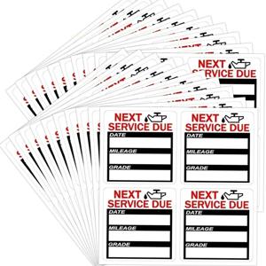 40 Pcs 오일 교환 유지 보수 서비스 알림 스티커 창 직사각형 접착 라벨 스티커 자동차 스티커 