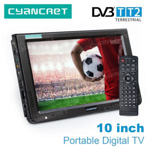 LEADSTAR D10 10 인치 HD 휴대용 TV DVB-T2 tdt DTT 디지털 및 아날로그 미니 소형 자동차 텔레비전 지원 USB SD MP4 H.265 AC3