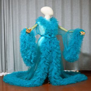 신부 결혼식 내실용 푹신한 망토, 출산 사진, 생일 파티 코스튬 볼 가운, 맞춤형 색상