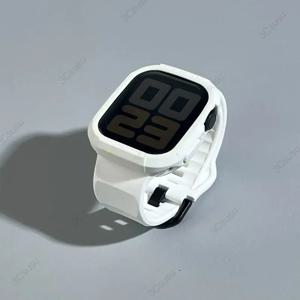 Apple Watch 시리즈 9용 TPU 케이스 및 스트랩 45mm 44mm 41 40mm 8 7 Iwatch Ultra 2 49mm 시리즈 6 5 4 S9 SE 3 2 1용 실리콘 밴드