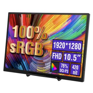 10.5 인치 휴대용 모니터 1280P 100% SRGB 420cd/m2 듀얼 스피커 포함 노트북 PC PS4 게임 콘솔 용 미니 HDMI 인터페이스
