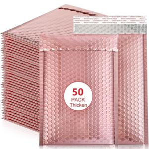 로즈 골드 홀로그램 소기업 용품 포장, 금속 버블 우편물 가방, 우편물 봉투, 사무실 학교, 50 개 배송