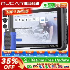 MUCAR 892BT AI 자동차 진단 도구, 키 프로그래밍, 양방향 OBD2 스캐너, ECU 코딩, CANFD, DOIP, 35회 리셋, 전체 시스템 수명 무료 업데이트
