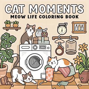 CAT MOMENTS 성인을 위한 대담하고 쉬운 패턴 색칠하기 책 귀여운 그림책 파티와 생일을 위한 완벽한 선물