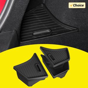 2024 2025 Tesla Model 3 하이랜드 뒷 트렁크 주최자 사이드 스토리지 박스 부츠 매트 상자 TPE 몰려 들고 뚜껑 커버 자동차 액세서리