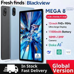 【세계 최초 공개】Blackview MEGA 8 태블릿 13인치 FHD+ 90Hz 디스플레이 11000mAh AI 안드로이드 15 50MP 카메라 4박스 스피커 4G 패드 PC