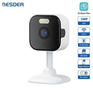 BESDER 5MP 미니 큐브 카메라 Wifi 실내 양방향 오디오 인간 감지 홈 3MP CCTV 보안 IP 카메라 2MP 5X 줌 O-Kam Pro APP