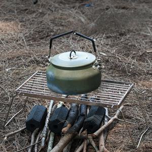 야외 휴대용 미니 접이식 스테인레스 스틸 스토브 헤드 브래킷 바베큐 랙 세트 냄비 랙 베이킹 트레이 브래킷 베이킹 네트