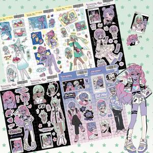 한국어 만화 스티커 귀여운 달콤한 멋진 소녀 캐릭터 스티커 핸드북 일기 노트 플래너 스크랩북 DIY 장식 스티커