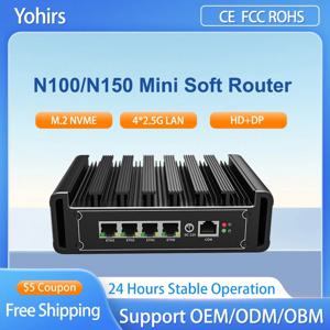 인텔 N150 N100 팬리스 미니 PC J6412 4x인텔 i226-V 2.5G LAN 소프트 라우터 N5105 J5005 산업용 컴퓨터 프록스모엑스 퍼센스 박스