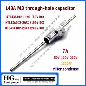 10PCS KTL43A102-2AXC M3 스루홀 커패시터, KTL43A102-1HXC, KTL43A102-2DXC 7A 50V 100V 200V 필터 커패시터, EMCEMI 1000pF