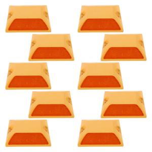 10 Pcs 교통 시설 레이드 고속도로 마커 주조 알루미늄 반사 안전 폴리 카보네이트 플라스틱 가드 레일 반사경