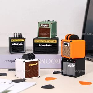 스피커 모양 3D 프린팅 휴대용 기타 피크 홀더 방수 귀여운 기타 피크 케이스