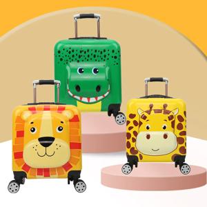 만화 동물 캐릭터 남아 여아용 18인치 학생용 여행용 캐리어 가방 (범용 바퀴, 비밀번호 잠금, 귀여운 선물)