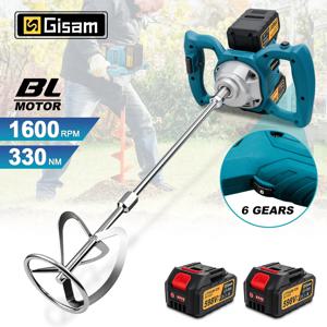 지삼 40V 브러시리스 전기 콘크리트 믹서 이중 배터리 핀 믹서 무선 시멘트 페인트 블렌더 (마키타 18V 배터리 핀용)