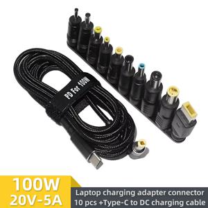 100W C타입 DC 전원 어댑터 잭 커넥터 USB C타입 - 레노버, 아수스, HP, 에이서 노트북용 범용 고속 충전 케이블