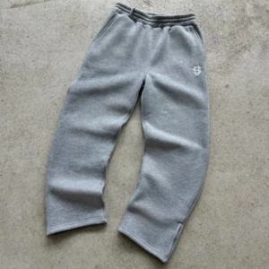 레트로 Y2K 스트릿 트렌디 남녀 힙합 자수 캐주얼 바지 밴딩 허리 지퍼 루즈 솔리드 컬러 스포츠 팬츠