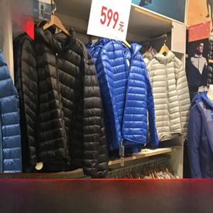 남성용 경량 숏 다운 재킷 후드 스탠드 칼라 화이트 덕 페더 2025 신상 가을 겨울 아우터 유니클로