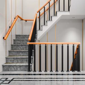 ‌ 실내 로프트용 모던 철제 계단 난간 - 목재 발코니 울타리, 홈 데코레이션, 빌라 핸드레일, 미끄럼 방지 안전 장벽
