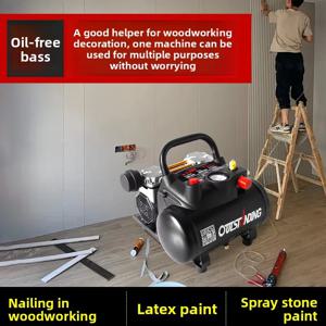 소형 에어펌프 220v 무오일 저소음 가정용 목공용 스프레이 페인트 펌프 미니 휴대용 에어 컴프레서