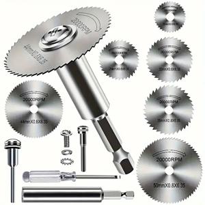 고속 강철 톱날 10개, 1/4인치 육각 샹크 그라인더용 범용, 금속/목재/플라스틱 절단 디스크, 내구성 있는 회전식 T