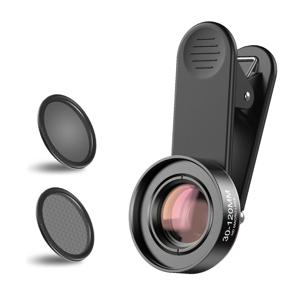 모바일 폰 외부 렌즈 10X HD 120mm 매크로 폰 렌즈 유니버설 클립온 카메라 렌즈 아이폰 삼성 안드로이드 모든 스마트폰용