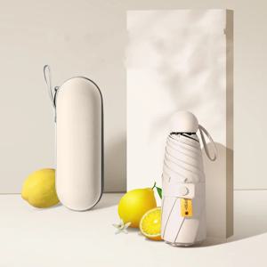 핫 세일 도매 여성용 자외선 차단 우산 고품질 컴팩트 소형 캡슐 미니 포켓 5단 접이식 우산