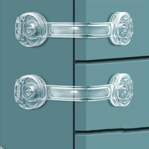 5개 투명 안전 서랍 잠금 장치, 냉장고 - 안전하고 설치가 용이한 투명 디자인, 어린이 보호 필수품 | 안전 잠금 장치