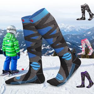GTUBIKE 스키 양말 남성 여성 어린이 야외 하이킹 양말 두꺼운 따뜻한 땀 흡수 빠른 건조 무릎 길이 양말 스노보드