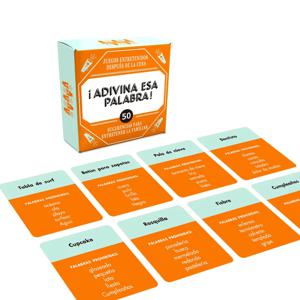 스페인어 단어 추측 보드 게임 – 50개의 어휘 카드 언어 학습 파티 게임 성인 및 청소년용, 크리스마스 및 새해 선물