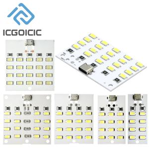 5730 SMD LED 라이트 패널 5V 450mA 마이크로 USB 전원 긴급용 야간 램프 모바일 충전기
