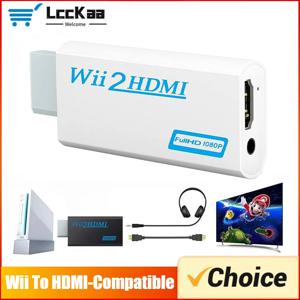 Wii-HDMI 호환 변환기 1080P 풀 HD 어댑터 커넥터 PC HDTV 모니터 용 3.5mm 비디오 오디오 Wii 2HDMI 호환