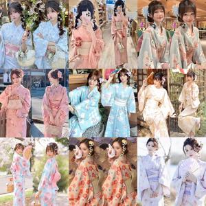 일본식 달콤한 소녀 목욕 가운 전통 기모노 여성 의류 사진 의상 민족 무대 공연 의상