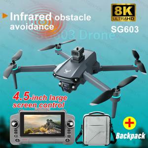 SG603 RC 드론 360도 회전 기능 탑재 °   적외선 장애물 회피 8K HD ESC-듀얼 카메라 6축 짐벌 드론 초보자용 쿼드콥터 장난감