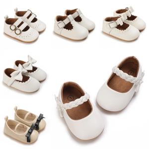 세련되고 귀여운 리본 메리제인 슈즈, 여자 아기에게 적합, 편안하고 가벼우며 미끄럼 방지, 부드러운 플랫 슈즈, 적합합니다.