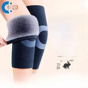 노인 남성 여성을위한 따뜻한 토끼 모피 무릎 패드 관절 가열 두꺼운 양털 가을 겨울 무릎 감기 보호