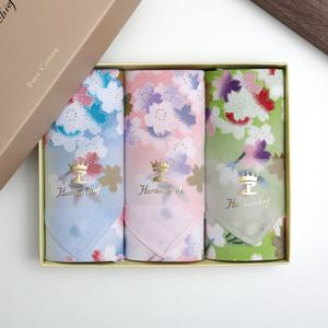 선물 상자 결혼 선물 기념품 43cm 여성용 순면 프린트 손수건 고급 일본산 흡수성 물티슈